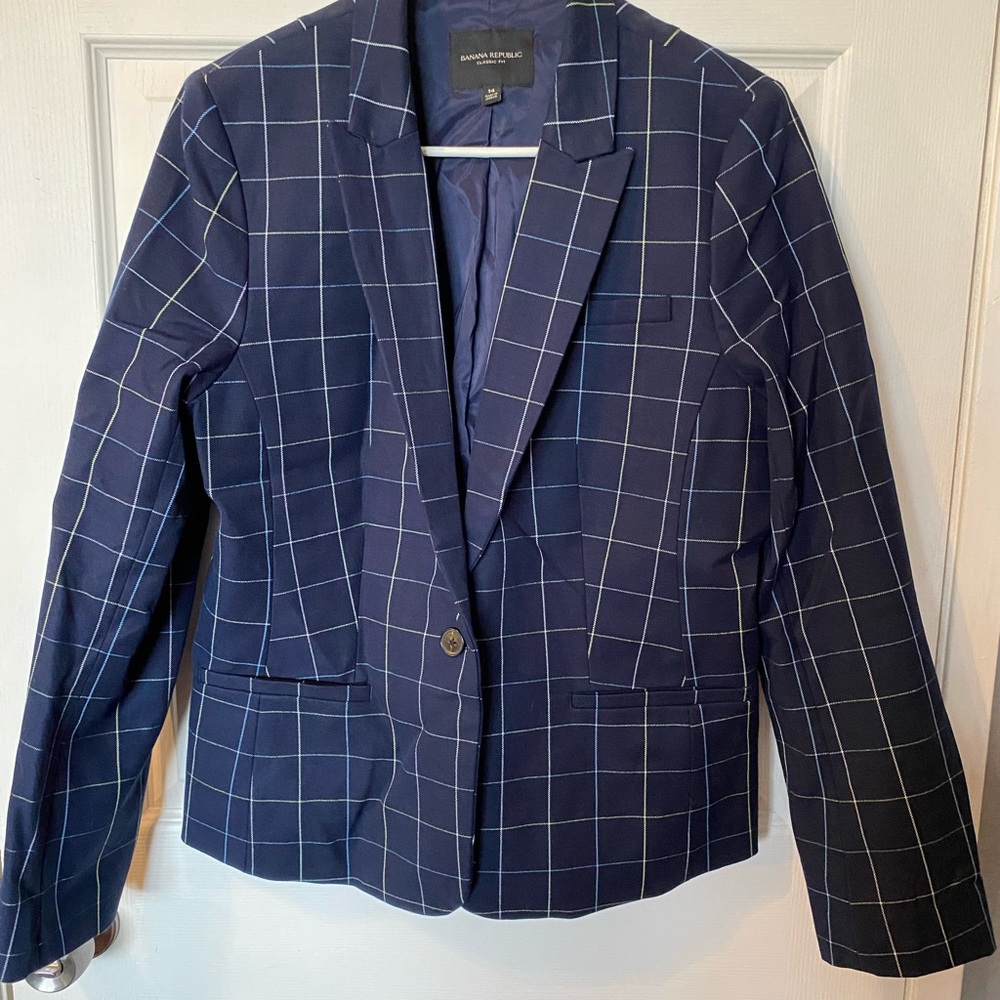 Banana Republic Navy Blue striped Blazer